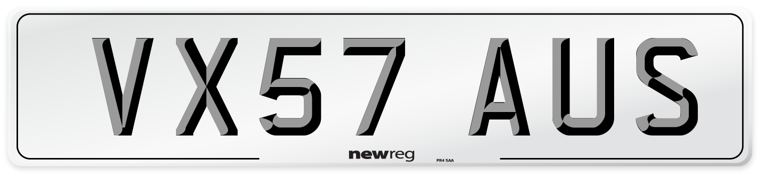 VX57 AUS Number Plate from New Reg